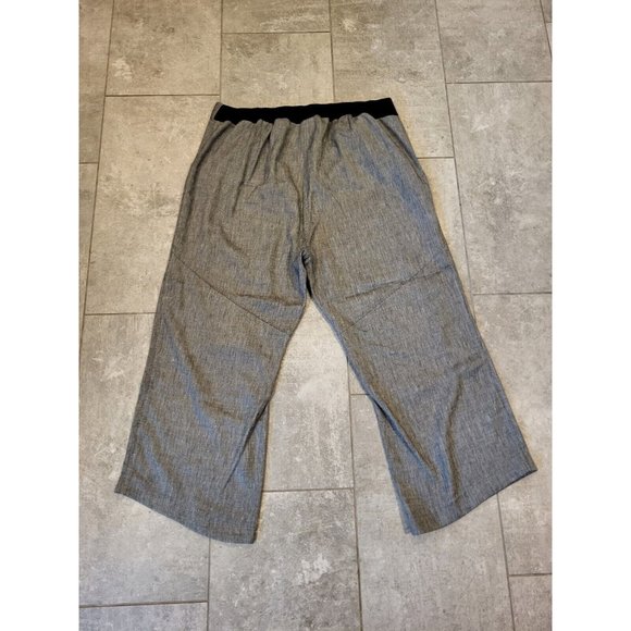 Soft Surroundings Wide Leg Linen Bld Ankle Pant Heathered Black Size 2X Pockets - Picture 3 of 6